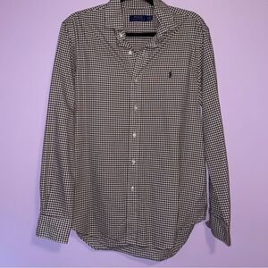Polo Ralph Lauren M Brown and White Checkered Casual Button Down Shirt